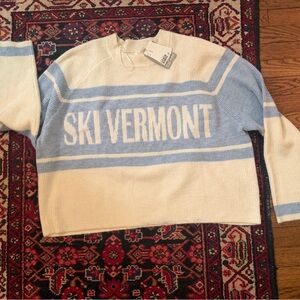 H&M Cream and Blue Sweater